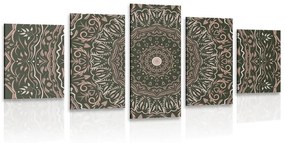 Εικόνα 5 μερών Mandala σε στυλ vintage - 100x50