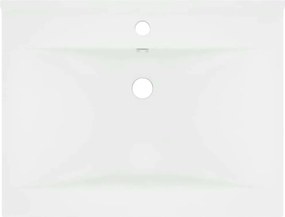 vidaXL Νιπτήρας με Οπή Βρύσης Λευκό Ματ 60 x 46 εκ. Κεραμικός