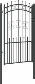 vidaXL Πύλη Φράχτη με Στρογγυλή Κορυφή KAMPEN 103 x 175 cm Ατσάλι Γκρι