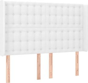 vidaXL Κρεβάτι Boxspring με Στρώμα &amp; LED Λευκό 140x190 εκ. Συνθ. Δέρμα