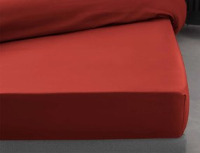 Σεντόνι Percaline  Douceur d'intérieur - Λάστιχο - 160x200cm - Κόκκινο