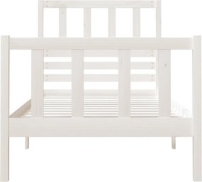 vidaXL Πλαίσιο Κρεβατιού Λευκό 75x190 εκ. Μασίφ Ξύλο Small Single