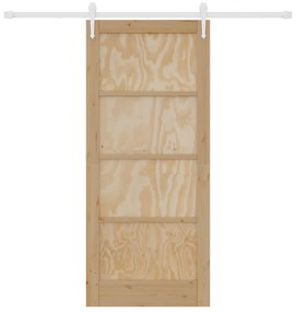 vidaXL Συρόμενη Πόρτα  με Σετ Εξαρτημάτων 86x198.5 cm Μασίφ Ξύλο Πεύκου