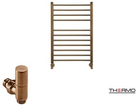 Thermo BELLAVIA Θερμαινόμενη πετσετοκρεμάστρα από ανοξείδωτο χάλυβα με υδραυλική λειτουργία, 75x50cm Antique Brass