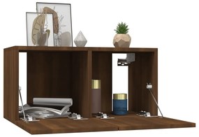 vidaXL Έπιπλα Τηλεόρασης Κρεμαστά Καφέ 60x30x30 εκ. Επεξ. Ξύλο