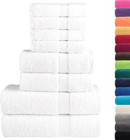 vidaXL Πετσέτες Premium Σετ 8 Τεμ. SOLUND Λευκές 600 γρ/μ²