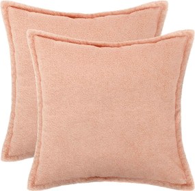 vidaXL Κάλυμμα Μαξιλαριού 2 pcs HOUTEN Ροζ 55 x 55 εκ Μπουκλέ