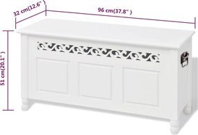 vidaXL Πάγκος Αποθήκευσης Μπαρόκ Λευκός από MDF