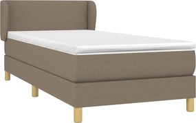 vidaXL Κρεβάτι Boxspring με Στρώμα Taupe 90x190 εκ.Υφασμάτινο