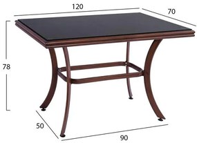 Σετ Κήπου Τραπεζαρία HM10548 5 τεμ Bamboo Look Αλουμινίου Καφέ με Τραπέζι 120x70x78 εκ. &amp; 4 Καρέκλες
