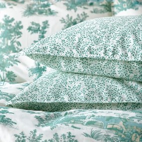 Μαξιλαροθήκες Toile 02A (Σετ 2τμχ) Green-Ecru Kentia 50Χ70 100% Βαμβακοσατέν