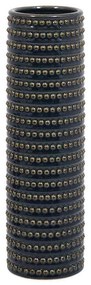 Βάζο 023-223-098 12x12x42cm Blue Black-Gold Ceramic