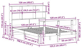 ΚΡΕΒΑΤΙ ΒΙΒΛΙΟΘΗΚΗ ΧΩΡΙΣ ΣΤΡΩΜΑ 120X190 ΕΚ ΜΑΣΙΦ ΞΥΛΟ ΠΕΥΚΟΥ 3321796