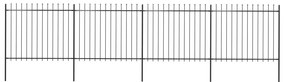 Κάγκελα Περίφραξης με Λόγχες Μαύρα 6,8 x 1,5 μ. από Χάλυβα