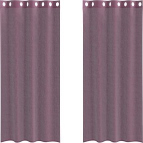 vidaXL Κουρτίνες Voile με ροδέλες 2 τεμάχια Μοβ 140x245 εκ.