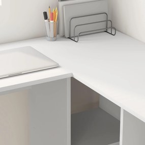 vidaXL Γραφείο Λευκό Επεξεργασμένο Ξύλο 142 x 102 x 73 εκ