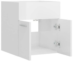 vidaXL Ντουλάπι Νιπτήρα Γυαλιστερό Λευκό 41x38,5x46 εκ από Επεξ. Ξύλο