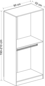 Wardrobe Kale Oak - 190 Oak