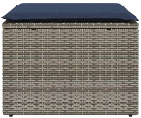 vidaXL Σκαμπό Κήπου Γκρι 55 x 55 x 37εκ συνθετικό ρατάν