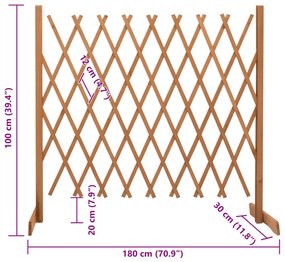 vidaXL Καφασωτό Φράχτης Κήπου Πορτοκαλί 180x100 εκ. Μασίφ Ξύλο Ελάτης