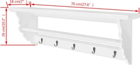 vidaXL Κρεμάστρα σε Μπαρόκ Στυλ Λευκή από MDF