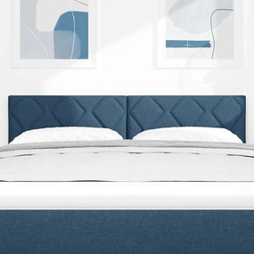 vidaXL LED κεφαλάρι Μπλε 160 cm ύφασμα