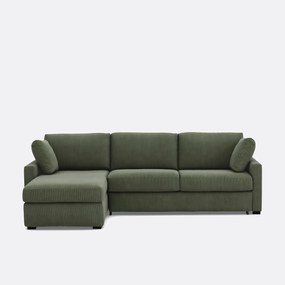 Γωνιακός καναπές-κρεβάτι με κοτλέ βελούδο, Bultex, Timor