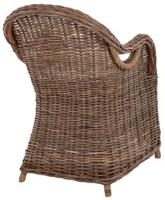 ΠΟΛΥΘΡΟΝΑ ΜΕ ΕΚΡΟΥ ΜΑΞΙΛΑΡΙ KEYLA  ΚΑΦΕ RATTAN 63x65x87Υεκ.