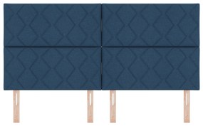 vidaXL LED Κεφαλάρι Σχεδίαση Διαμαντιών Μπλέ 180 cm Ύφασμα