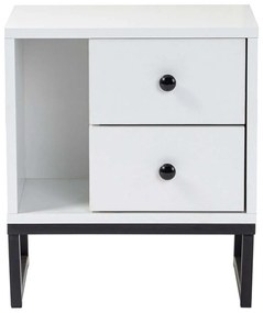 Κομοδίνο Glimmer 241NRD1414 45,2x29,5x50cm White-Black