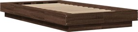 vidaXL Πλαίσιο Κρεβατιού με LED Καφέ Δρυς 90 x 190 εκ. Επεξ. Ξύλο