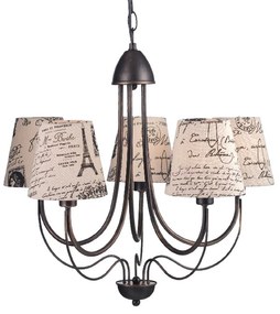 Φωτιστικό Οροφής Textile &amp; Crystal DL11815PB Brown-Beige Metal, Fabric
