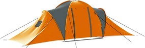 vidaXL Σκηνή Camping 9 Ατόμων Γκρι / Πορτοκαλί Υφασμάτινη
