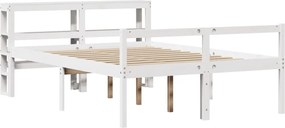 vidaXL Κρεβάτι Ηλικιωμένου με Κεφαλάρι Λευκό 150x200 εκ. Μασίφ Πεύκο