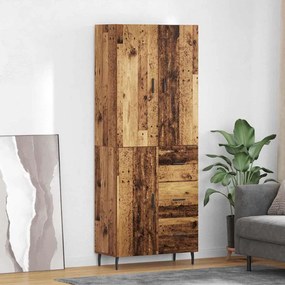Highboard με συρτάρι 2 pcs Παλιό Ξύλο Σύνθετο Ξύλο και Γυαλί