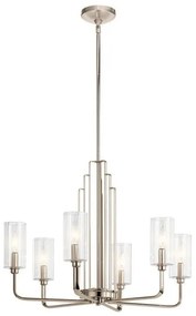 Πολυέλαιος Κρεμαστό Φωτιστικό 6xE14 Kimrose Quintiesse Elstead Lighting QN-KIMROSE6-PN Νίκελ Ματ
