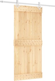 vidaXL Συρόμενη Πόρτα Φυσικό και Λευκό 90 x 210 cm