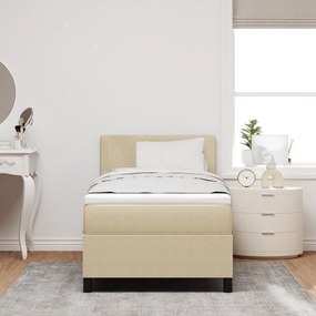 vidaXL Κρεβάτι Box Spring με Στρώμα Ανοιχτό Πράσινο Γκρι 90x200 εκ. Βελούδινο Ύφασμα