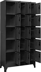 vidaXL Φοριαμός Ανθρακί 90 x 40 x 180 εκ. Ατσάλινος