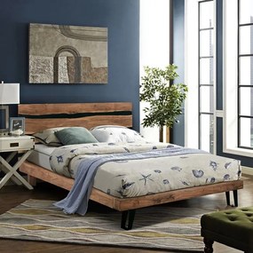 ΚΡΕΒΑΤΙ ALICIA ΑΠΟ ΜΕΤΑΛΛΟ ΚΑΙ ΜΑΣΙΦ ΞΥΛΟ ΑΚΑΚΙΑΣ 217x180,5x94Yεκ.(ΣΤΡΩΜΑ 160Χ200)HM8359.11