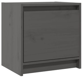 vidaXL Κομοδίνα 2 τεμ. Γκρι 40 x 30,5 x 40 εκ. από Μασίφ Ξύλο Πεύκου