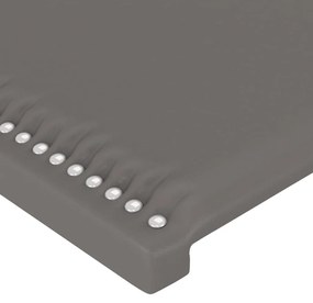Κεφαλάρι με Πτερύγια Γκρι 83x16x118/128 εκ. Συνθετικό Δέρμα 3119516