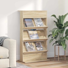 vidaXL Ράφι Περιοδικών με ράφι Δρύς Sonoma 70 x 41 x 126 εκ.