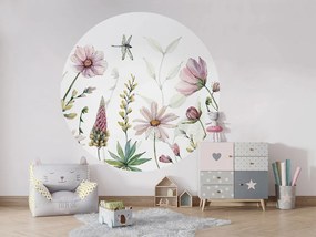 Fabulous Flowers Ταπετσαρια Τοιχου Ροζ Στρογγυλη 80cm