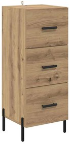 vidaXL Πλαϊνό γραφείο με συρτάρι artisan δρυς 34 x 34.5 x 90 εκ