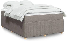 vidaXL Κρεβάτι Boxspring με Στρώμα Taupe 140x190 εκ. Υφασμάτινο