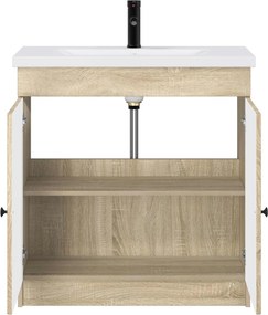 vidaXL Σετ Επίπλων Μπάνιου Sonoma Δρυς 56 x 37,5 x 81 εκ