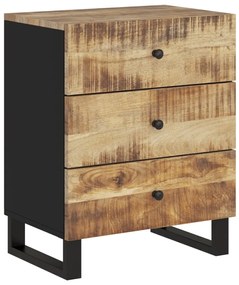 vidaXL Κομοδίνο 50x33x62 εκ. Μασίφ Ξύλο Μάνγκο & Επεξεργασμένο Ξύλο