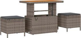 vidaXL Σετ Καναπέ Κήπου με μαξιλάρι 9 pcs Γκρι συνθετικό ρατάν