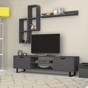 Σύνθεση τηλεόρασης Lonsa Megapap χρώμα γκρι 160x35x40εκ.